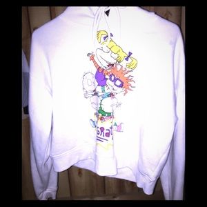 White rug tats hoodie